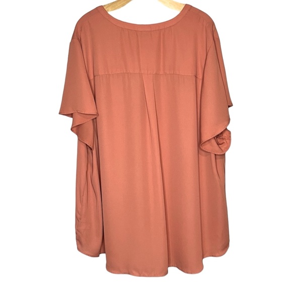 TORRID Harper Georgette Pullover Flutter Sleeve Blouse - Apricot - Picture 9 of 14
